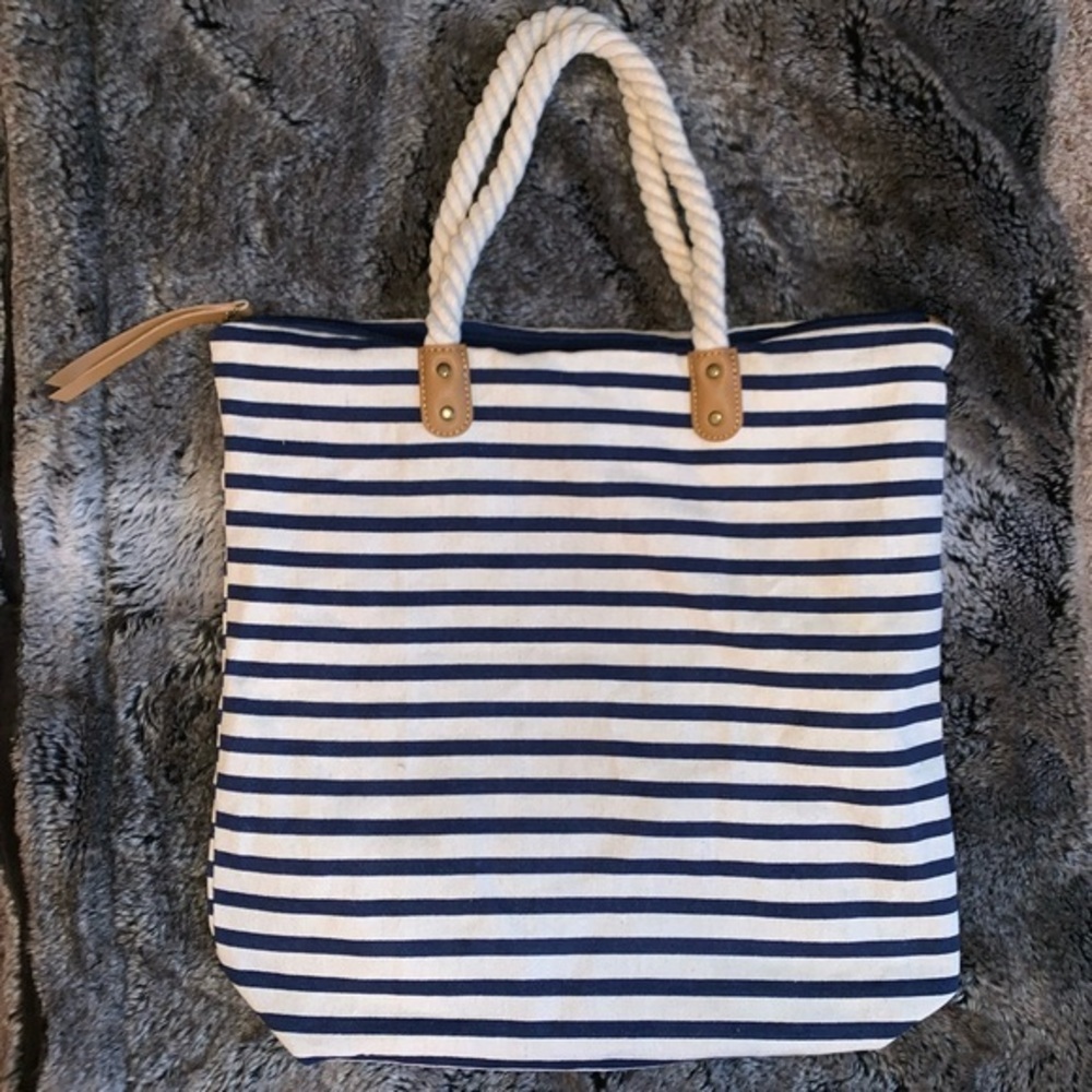 Rope Handle Stripe Tote